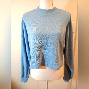 Wild Fable Blue Crop Knit Top, Sz XS